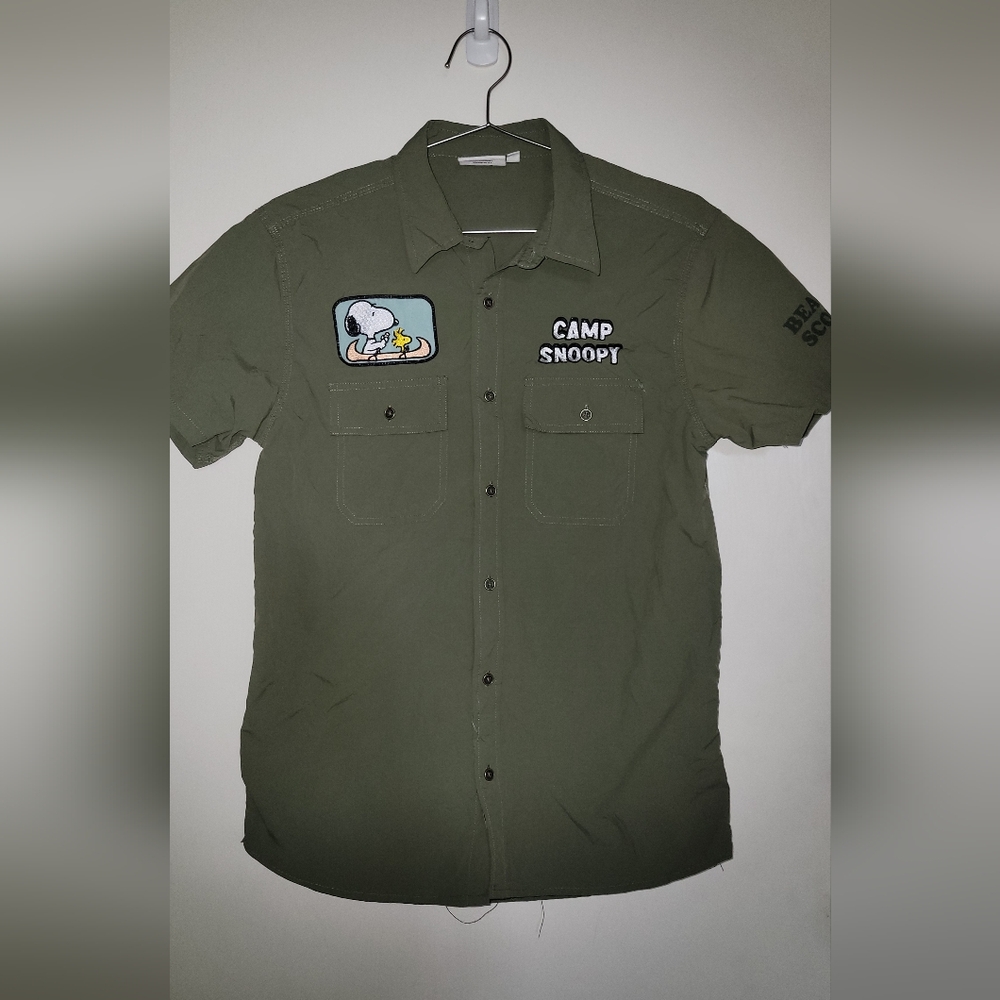 AEROPOSTALE CAMP SNOOPY Canoe Patch Shirt Peanuts Beagle Scouts